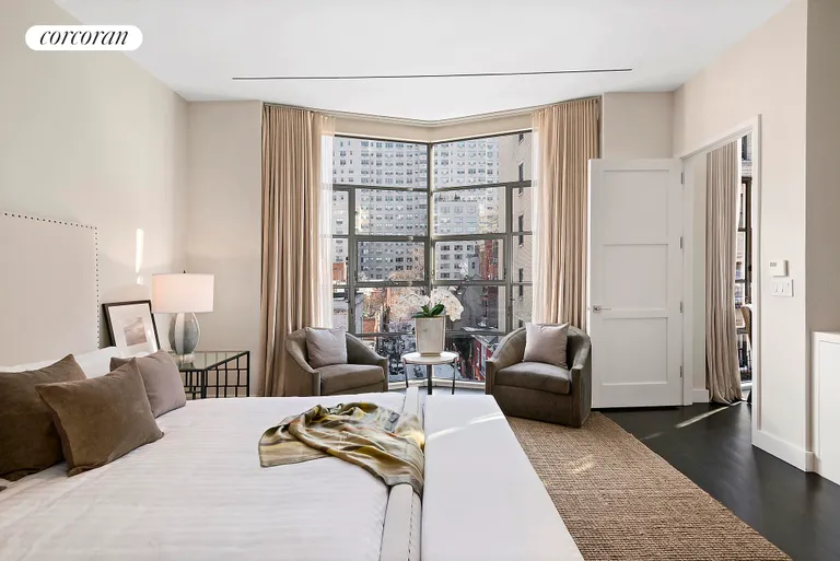 New York City Real Estate | View 173 Macdougal Street, 4E | Master bedroom overlooking MacDougal Alley | View 8