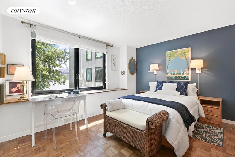 New York City Real Estate | View 531 Main Street, 428 | Large Bedroom with ensuite | View 5