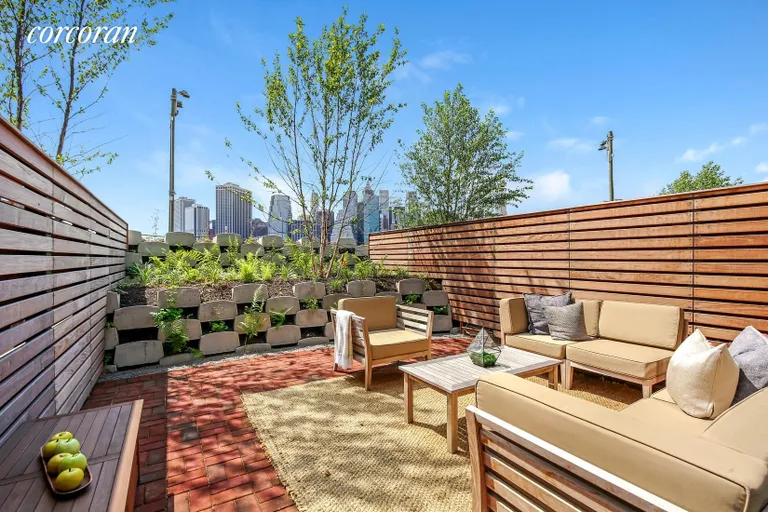 New York City Real Estate | View 130 Furman Street, S111 | Private Outdoor Garden  | View 10
