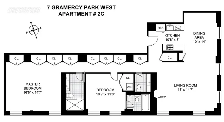 7 GRAMERCY PARK WEST, 2-C | floorplan | View 8