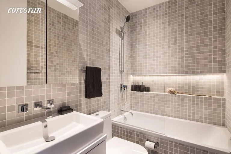 New York City Real Estate | View 7 GRAMERCY PARK WEST, 2-C | Beautifully Tiled Second Full Bath | View 7