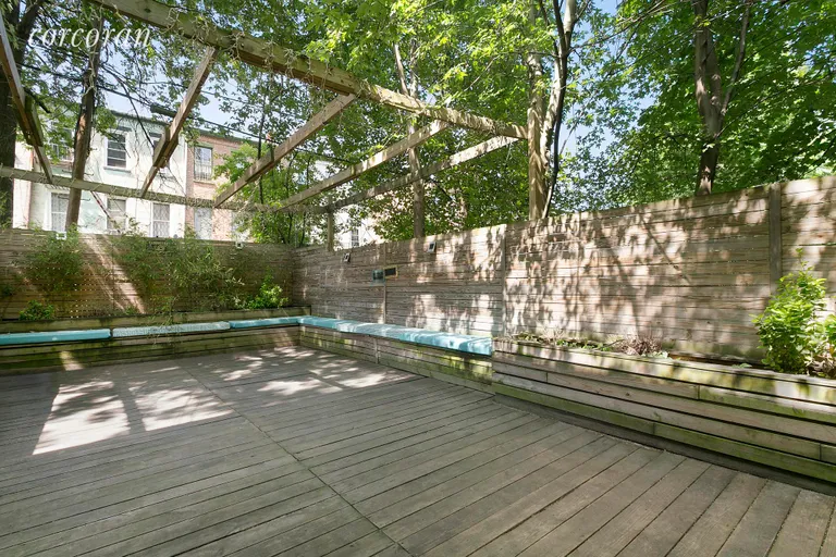 New York City Real Estate | View 677 Greene Avenue | Backyard/Garden with Deck,Greenery and Sunshine! | View 9