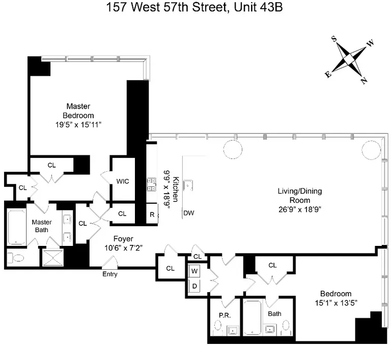 157 West 57th Street, 43B | floorplan | View 15