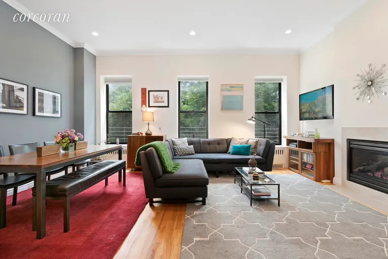 New York City Real Estate | View 33 Saint Marks Place, 3 | South-facing living and dining room  | View 3