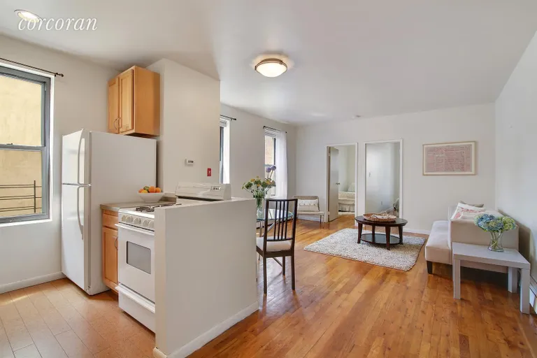 New York City Real Estate | View 299 13TH STREET, 2B | Kitchen facing living/dining room | View 2