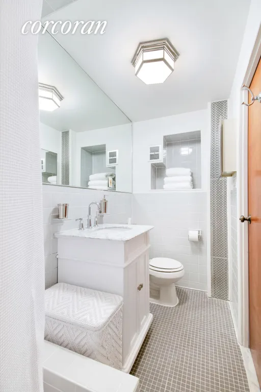 New York City Real Estate | View 487 3rd Street, 1 | Grey & white bathroom with marble vanity | View 7