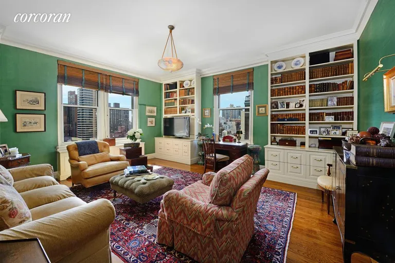 New York City Real Estate | View 1155 Park Avenue, 10SW | Corner Library | View 5