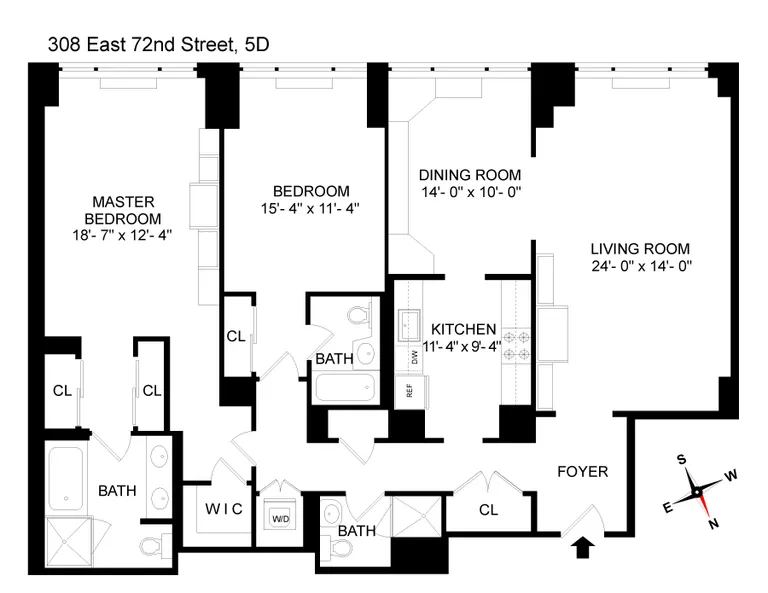 308 East 72Nd Street, 5D | floorplan | View 8