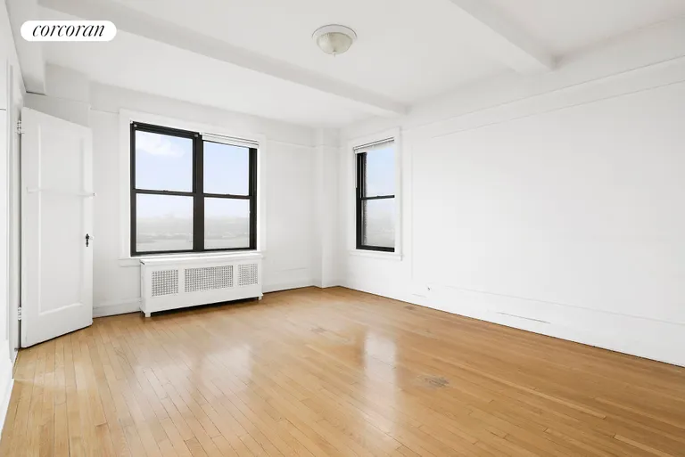 New York City Real Estate | View 320 Riverside Drive, 13G | Large bedroom with river views | View 7