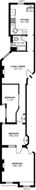 153 Garfield Place, 3L | floorplan | View 12