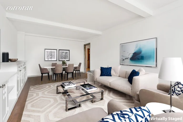 New York City Real Estate | View 302 West 12th Street, 6A | Living/Dining Room - Virtually Staged | View 3