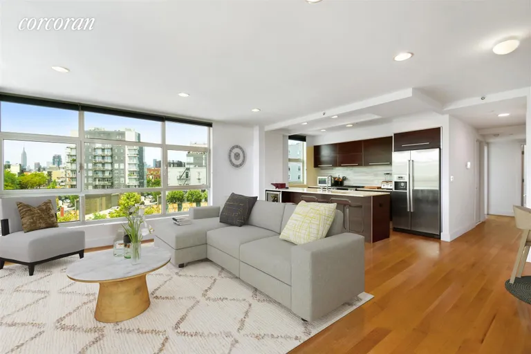 New York City Real Estate | View 460 Manhattan Avenue, 4A | Kitchen & Living Room  | View 2