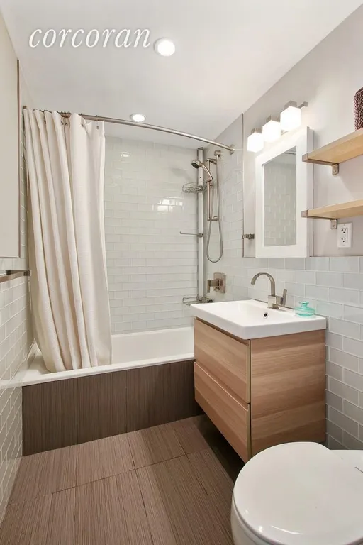 New York City Real Estate | View 599 East 7th Street, 4B | Renovated bathroom with recessed lighting! | View 6