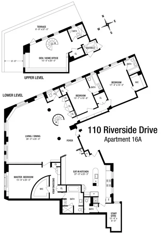 110 Riverside Drive, 16A | floorplan | View 22