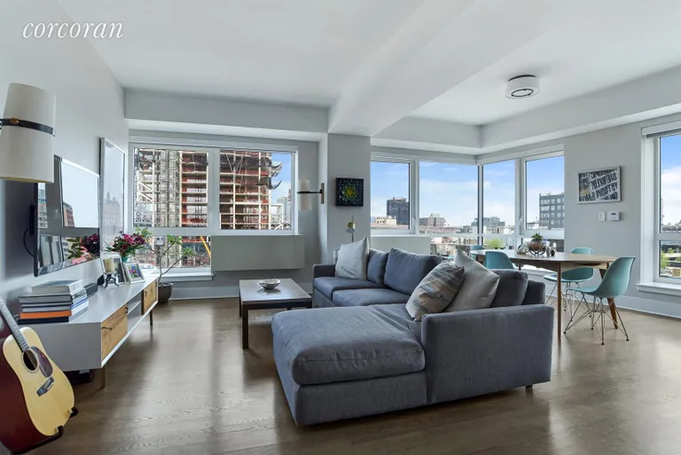 New York City Real Estate | View 440 Kent Avenue, 11D | Living & Dining Area | View 3