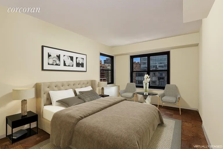 New York City Real Estate | View 111 East 85th Street, 15F | Bedroom (Virtually Staged) | View 5