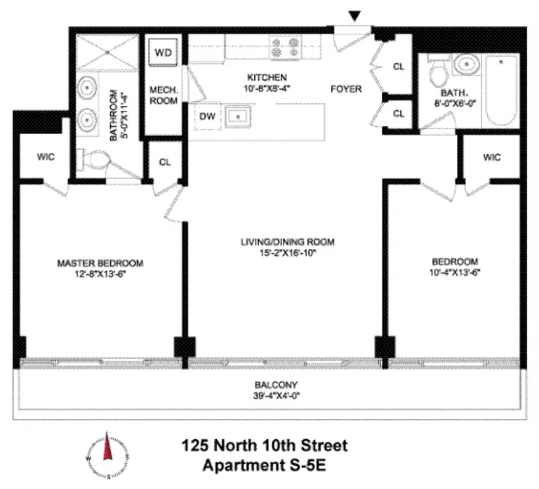 125 North 10th Street, S5E | floorplan | View 9