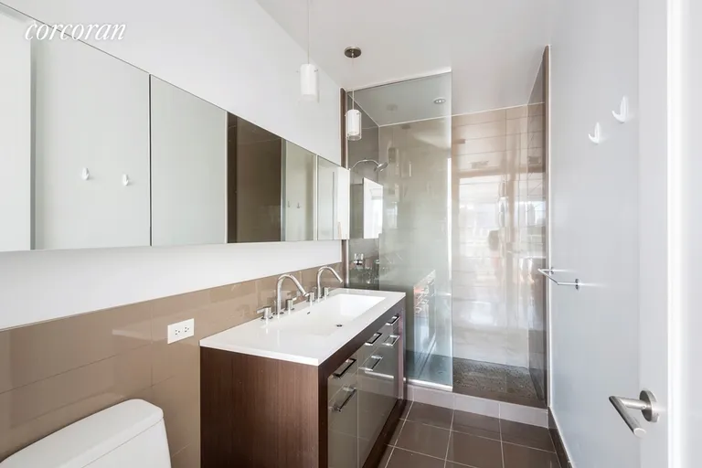 New York City Real Estate | View 125 North 10th Street, S5E | Master Bathroom Ensuite with Double Vanity | View 6