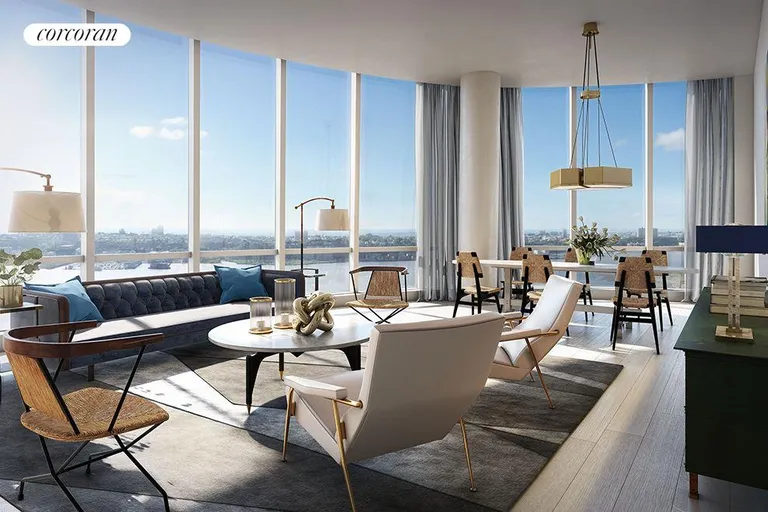 New York City Real Estate | View 15 Hudson Yards, PH83D | Lower Penthouse Living Room | View 4