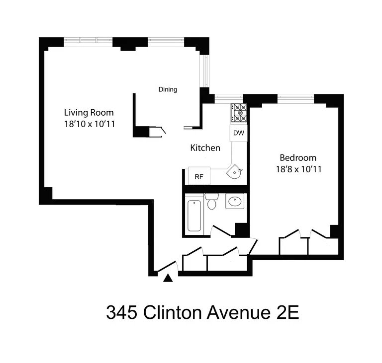 345 Clinton Avenue, 2E | floorplan | View 6
