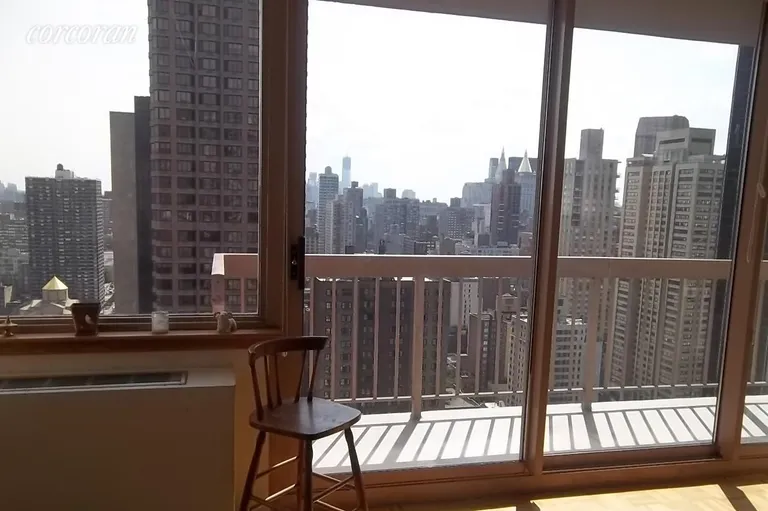 New York City Real Estate | View 235 East 40th Street, 31A | Look South off the Living Room terrace  | View 2