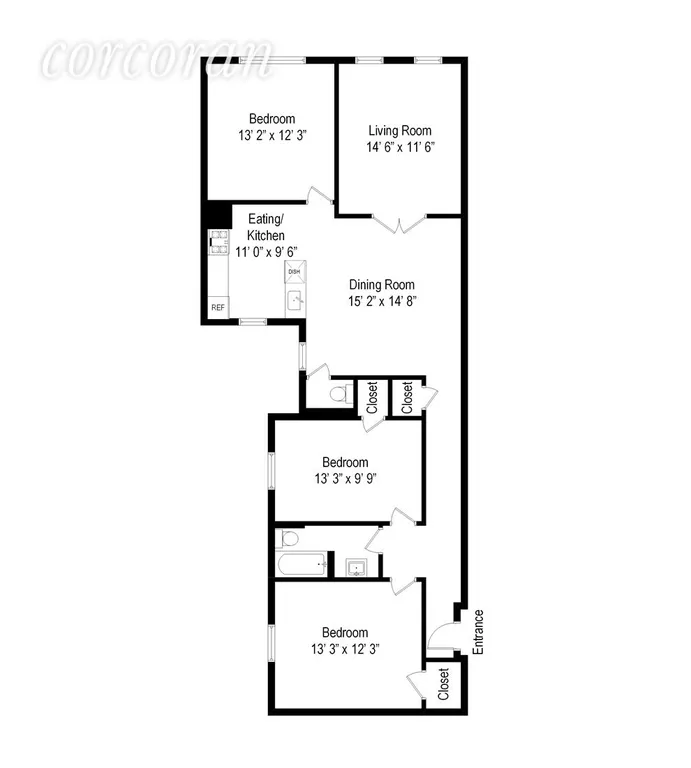 New York City Real Estate | View 810 Ocean Avenue, 2B | Floor Plan | View 8