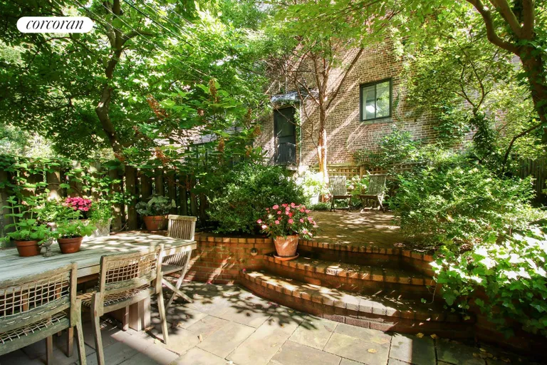 New York City Real Estate | View 67 Joralemon Street | Landscaped rear garden and patios | View 11