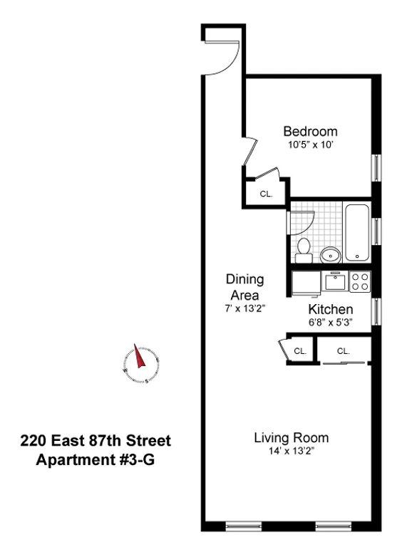 220 East 87th Street, 3G | floorplan | View 5