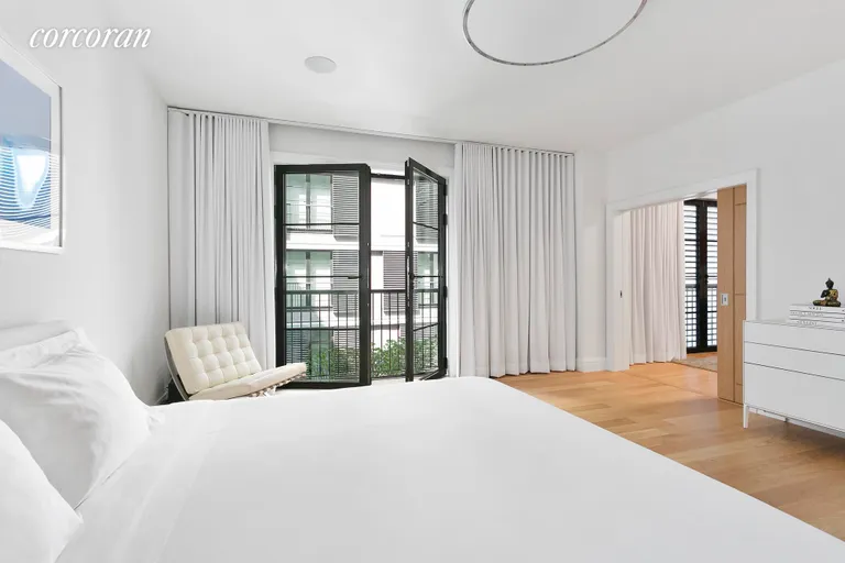 New York City Real Estate | View 71 Laight Street, 3F | Juliette balcony overlooking Deborah Nevins garden | View 5