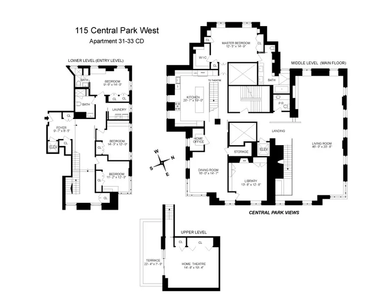 115 Central Park West , PH31-33CD | floorplan | View 16