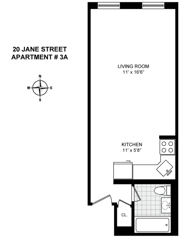 20 Jane Street, 3A | floorplan | View 5