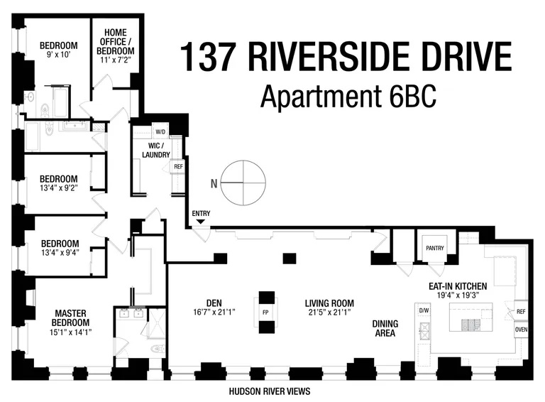 137 Riverside Drive, 6BC | floorplan | View 18