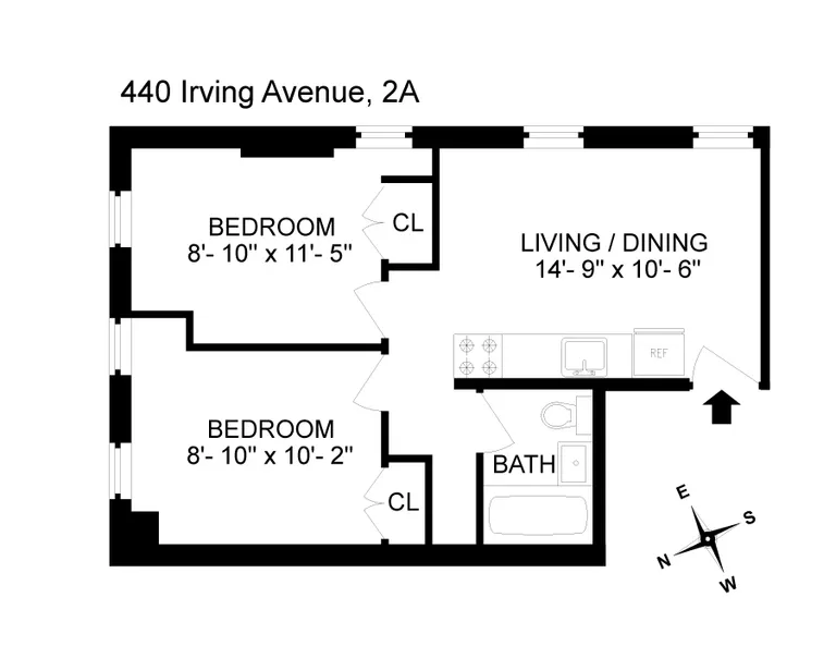 440 Irving Avenue, 2A | floorplan | View 5