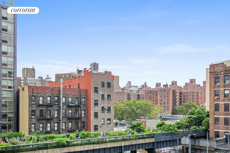 New York City Real Estate | View 520 West 28th Street, 14 | High Line view from balcony | View 6