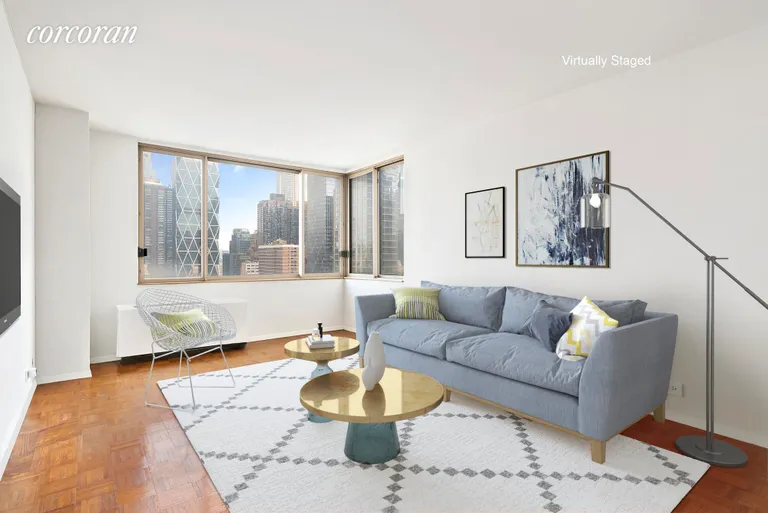 New York City Real Estate | View 350 West 50th Street, 24H | 1 Bed, 1 Bath | View 1
