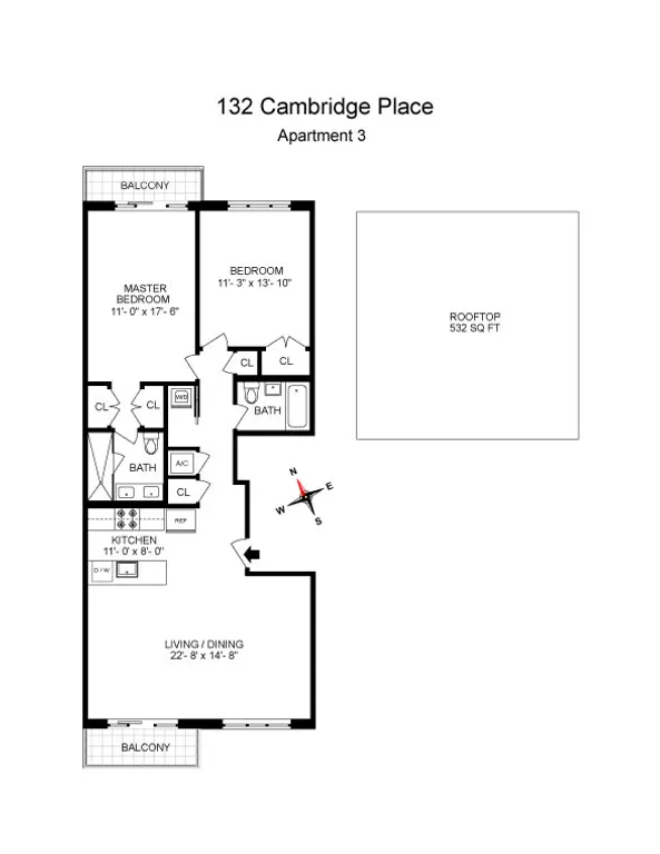 132 Cambridge Place, 3 | floorplan | View 8