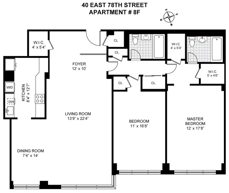 40 East 78th Street, 8F | floorplan | View 10