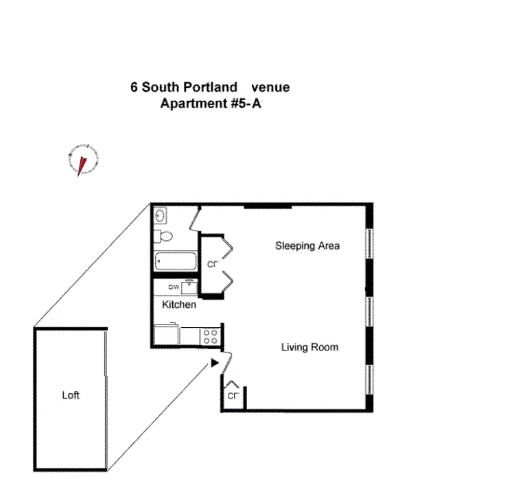 6 South Portland Avenue, Fort Greene, 5A | floorplan | View 10