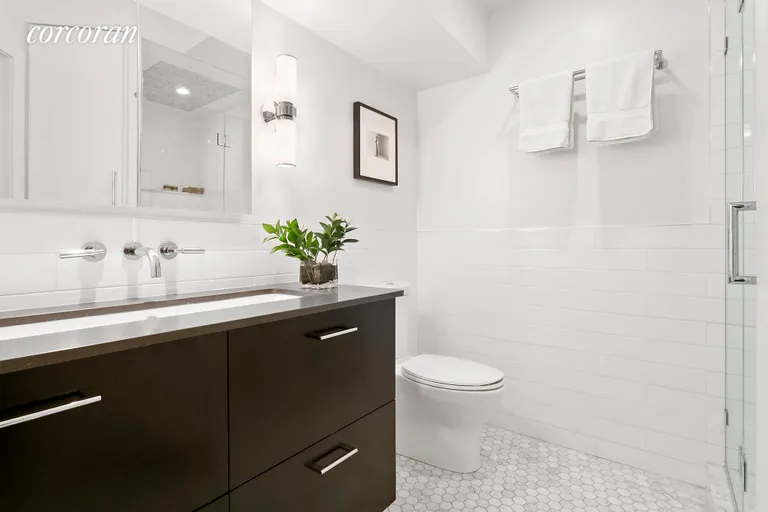 New York City Real Estate | View 117 Sterling Place, 11 | Spa-like bathroom w/ trough sink & Cararra marble! | View 6