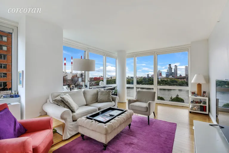 New York City Real Estate | View 415 Main Street, 10A | Living Room | View 2