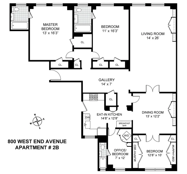 800 West End Avenue, 2-B | floorplan | View 10