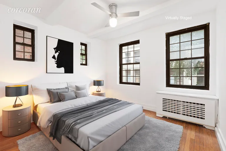 New York City Real Estate | View 102 East 22nd Street, 2AB | 2nd Bedroom with 4 windows - virtually stages | View 2
