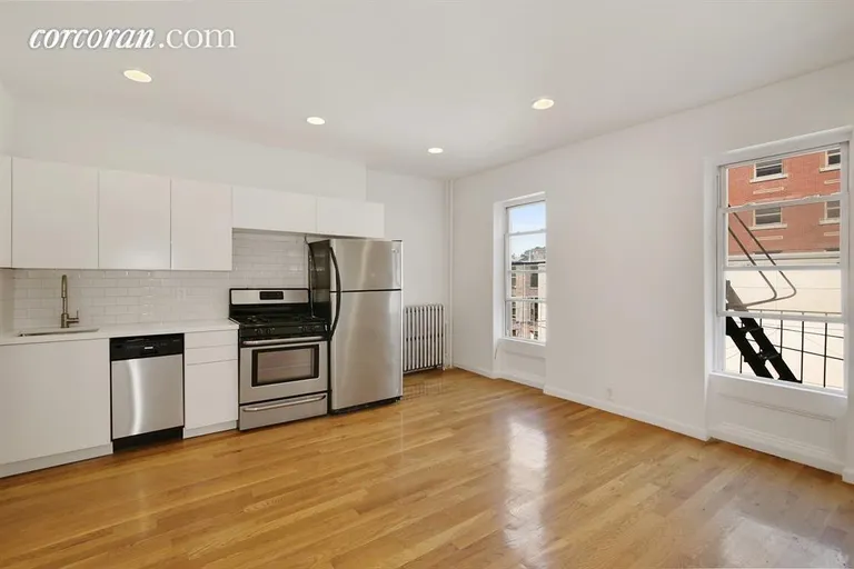 New York City Real Estate | View 739 Quincy Street, 3 | Open Kitchen in Living Room | View 4