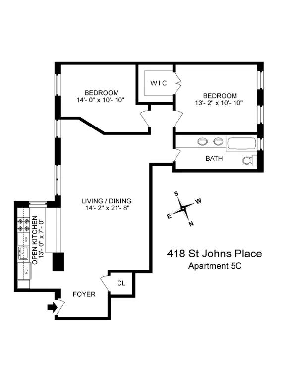 418 Saint Johns Place, 5C | floorplan | View 6