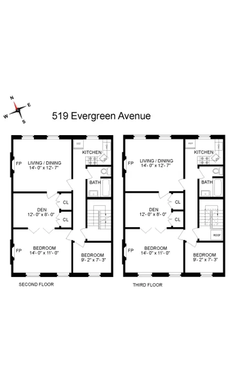 519 Evergreen Avenue, 3 | floorplan | View 6