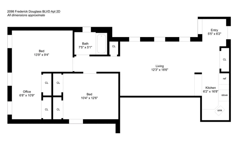 2098 Frederick Douglass Blvd, 2D | floorplan | View 8