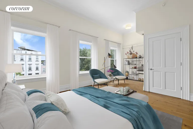 New York City Real Estate | View 15 Tompkins Place | Master bedroom virtually staged | View 13