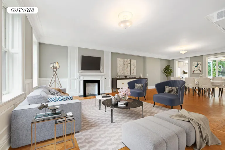 New York City Real Estate | View 15 Tompkins Place | Great Room virtually staged | View 2