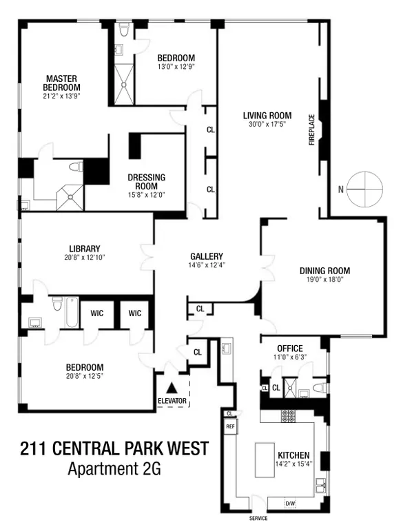 211 Central Park West, 2G | floorplan | View 13