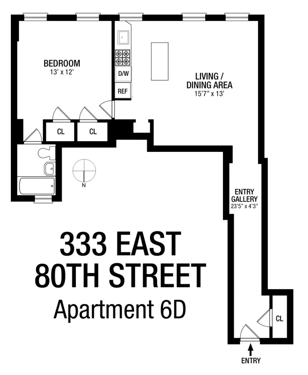 333 East 80th Street, 6D | floorplan | View 7